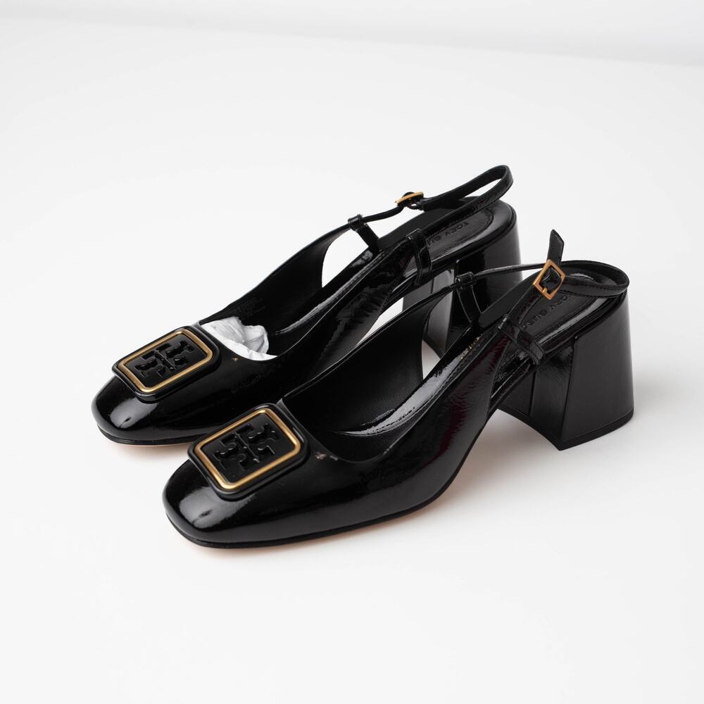 Tory Burch Georgia slingback 70mm Patent Leather Pumps